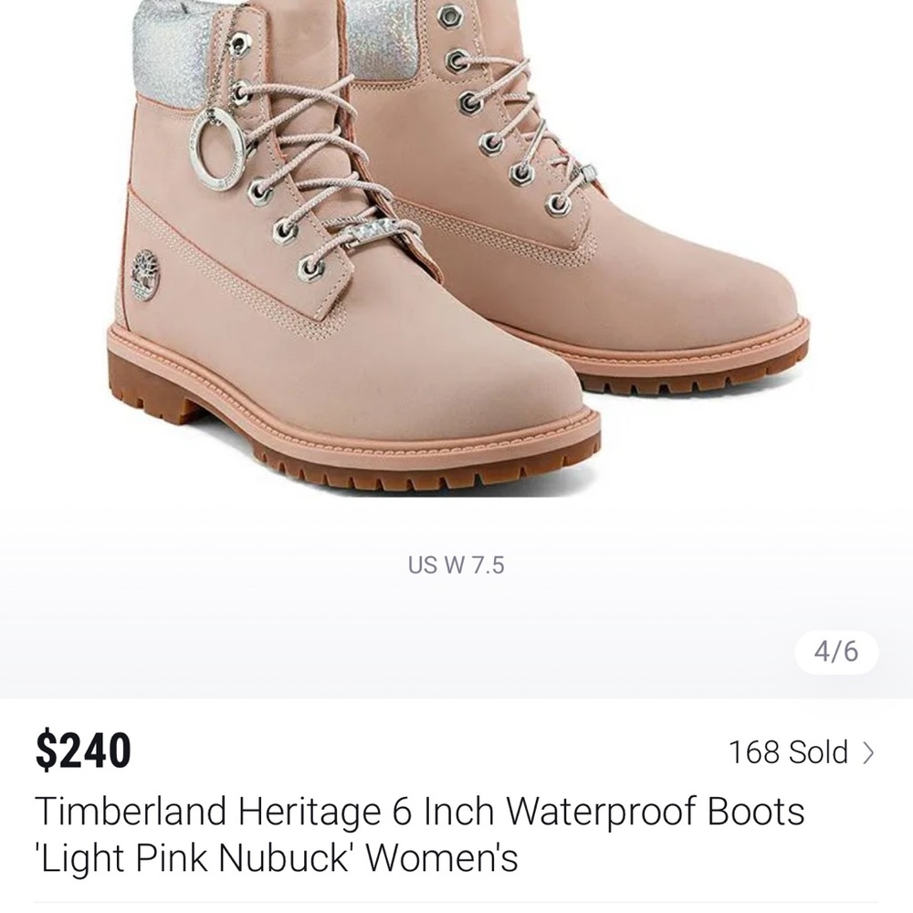 Timberland Heritage light pink nubuck boots
